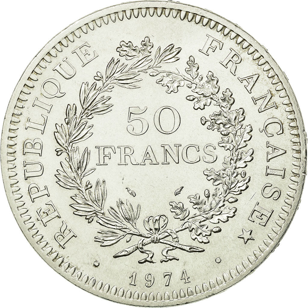 Münze, Frankreich, Hercule, 50 Francs, 1974, Avers 20 francs, VZ+, Silber