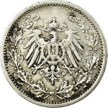 Coin, GERMANY - EMPIRE, 1/2 Mark, 1914, Berlin, EF(40-45), Silver, KM:17