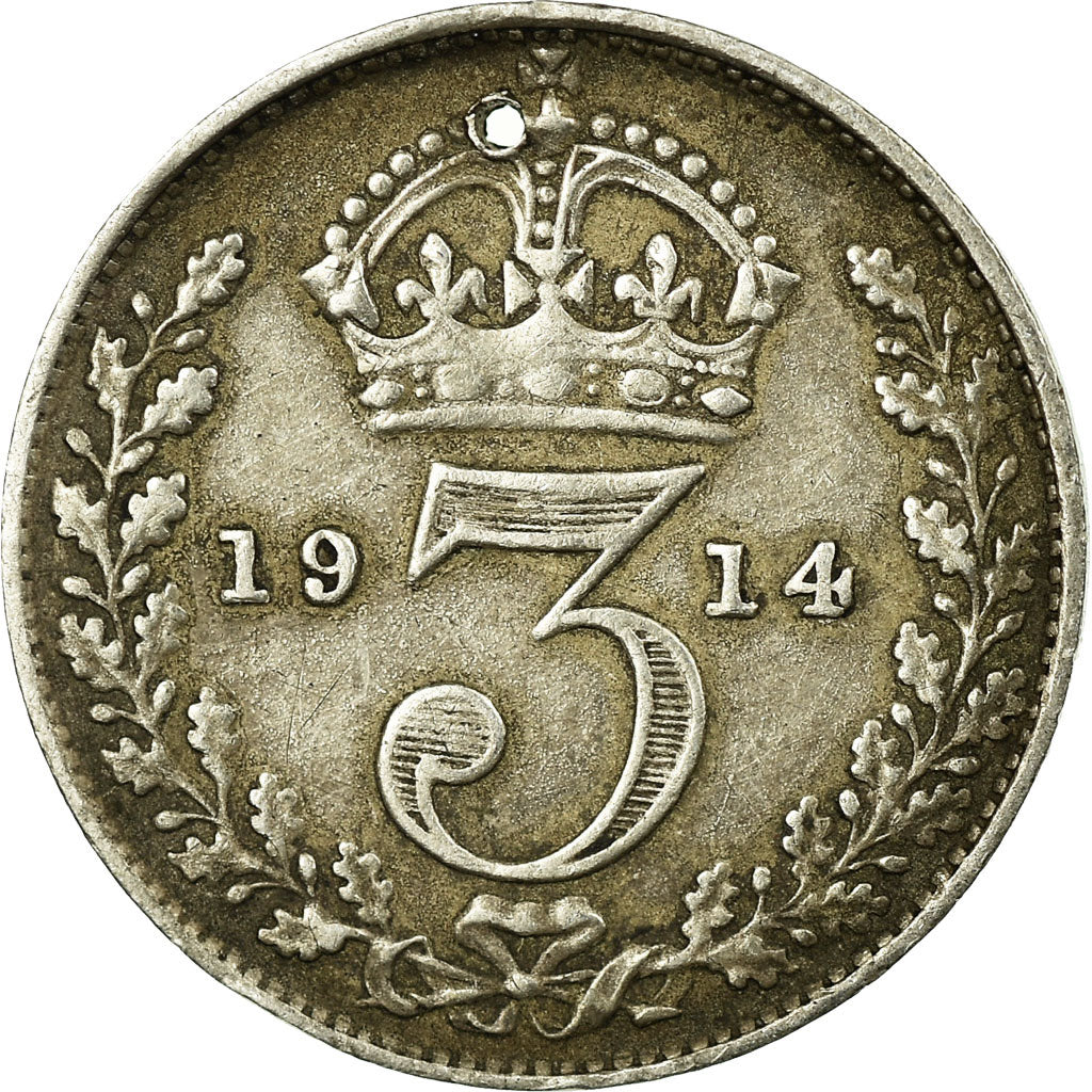 Coin, Great Britain, George V, 3 Pence, 1914, EF(40-45), Silver, KM:813