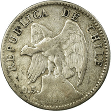 Coin, Chile, 20 Centavos, 1907, Santiago, EF(40-45), Silver, KM:151.3