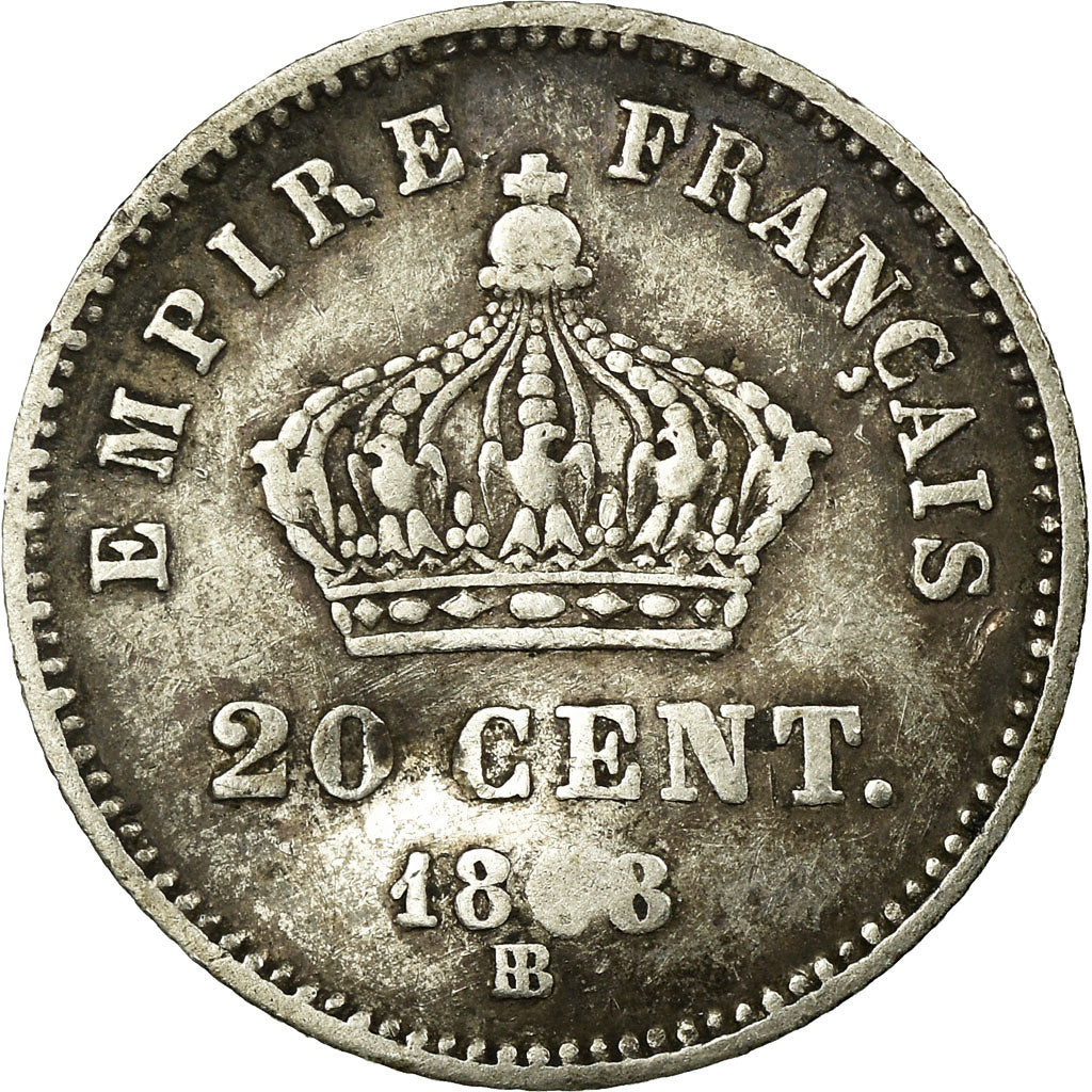 Münze, Frankreich, Napoleon III, 20 Centimes, 1868, Strasbourg, S, KM 808.2