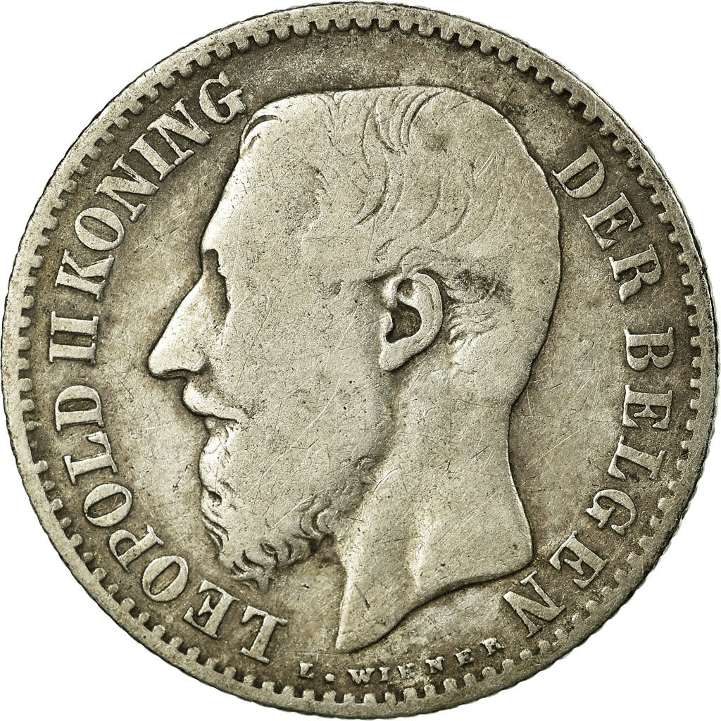 Coin, Belgium, Leopold II, Franc, 1887, VF(30-35), Silver, KM:29.2