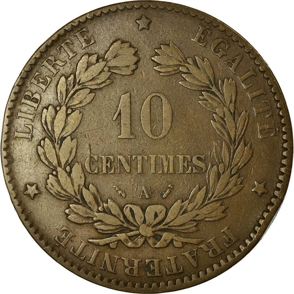 Munten, Frankrijk, Cérès, 10 Centimes, 1895, Paris, ZF, Bronze, KM:815.1