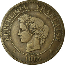 Coin, France, Cérès, 5 Centimes, 1885, Paris, VF(30-35), Bronze, KM:821.1