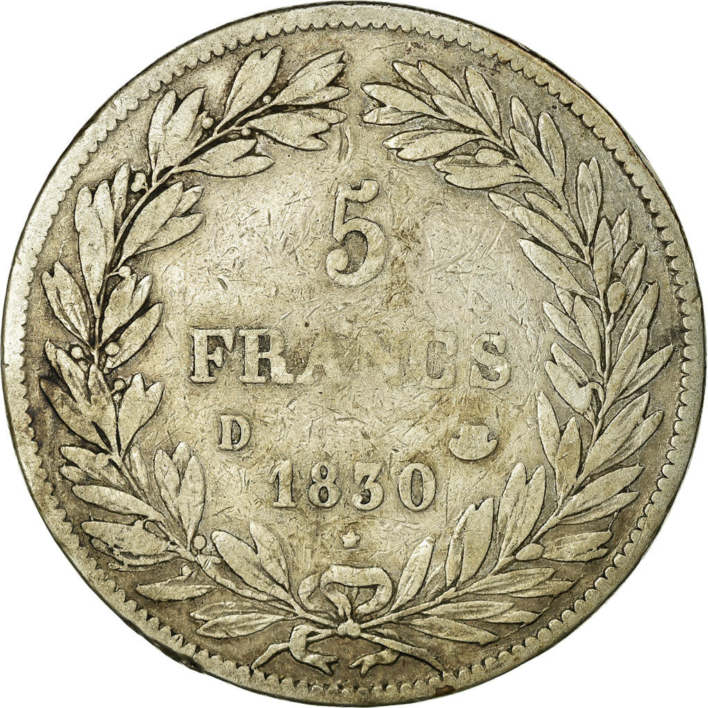 Monnaie, France, Louis-Philippe, 5 Francs, 1830, Lyon, TB, Argent, Gadoury:676