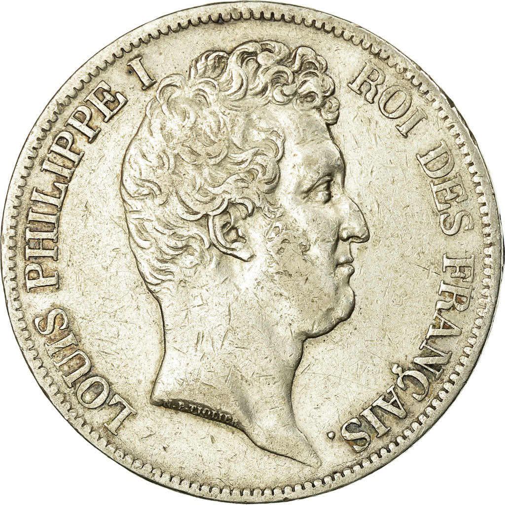 Coin, France, Louis-Philippe, 5 Francs, 1831, Lyon, EF(40-45), Silver, KM:735.4
