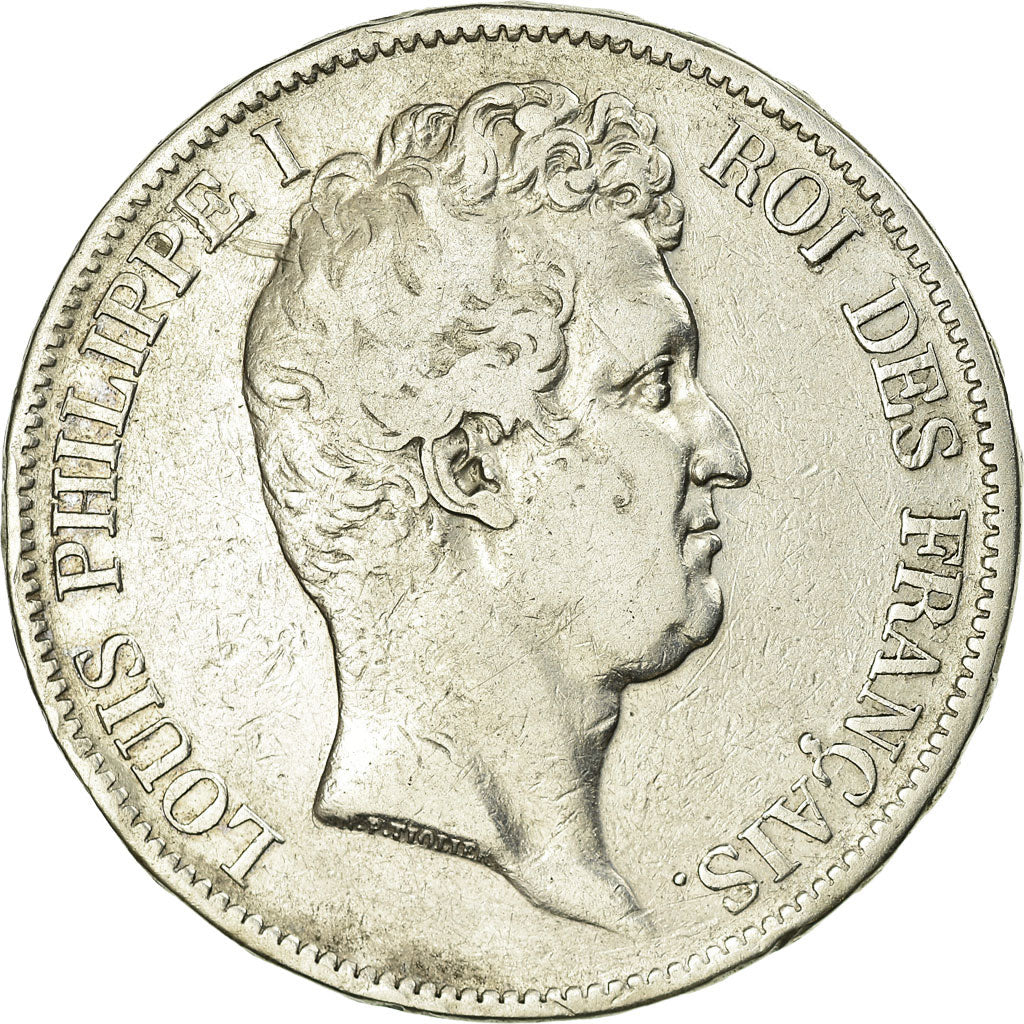 Moneda, Francia, Louis-Philippe, 5 Francs, 1831, Lille, BC+, Plata, KM:736.3