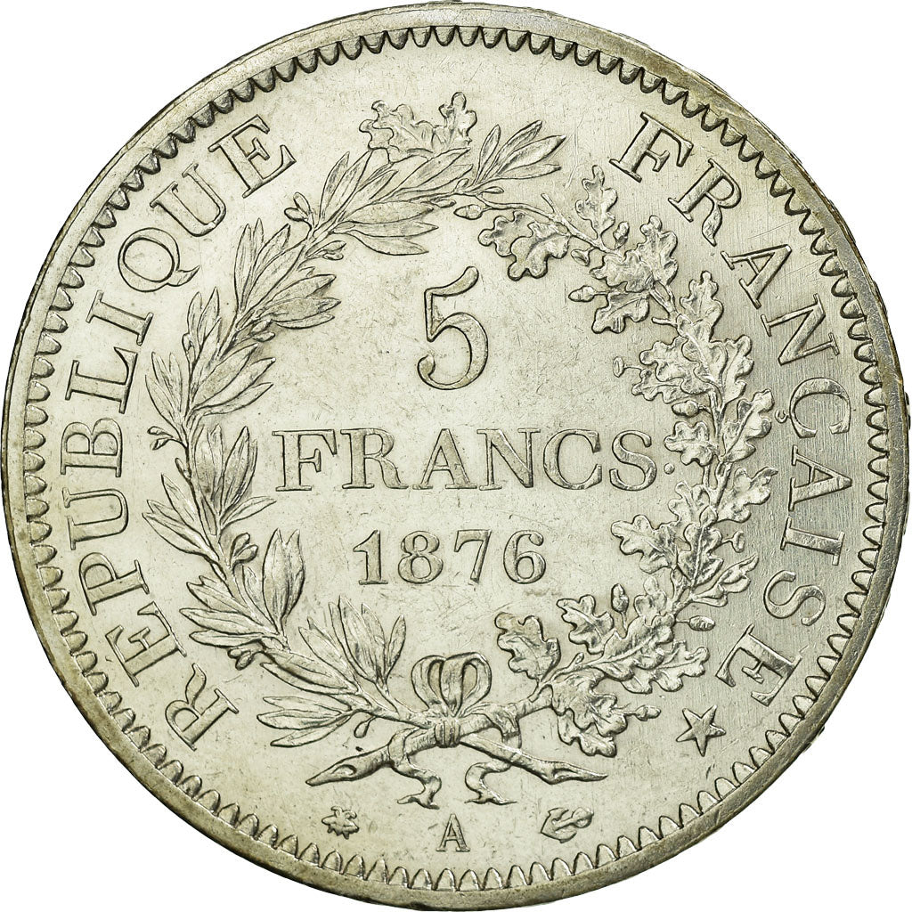 Monnaie, France, Hercule, 5 Francs, 1876, Paris, TTB+, Argent, Gadoury:745a