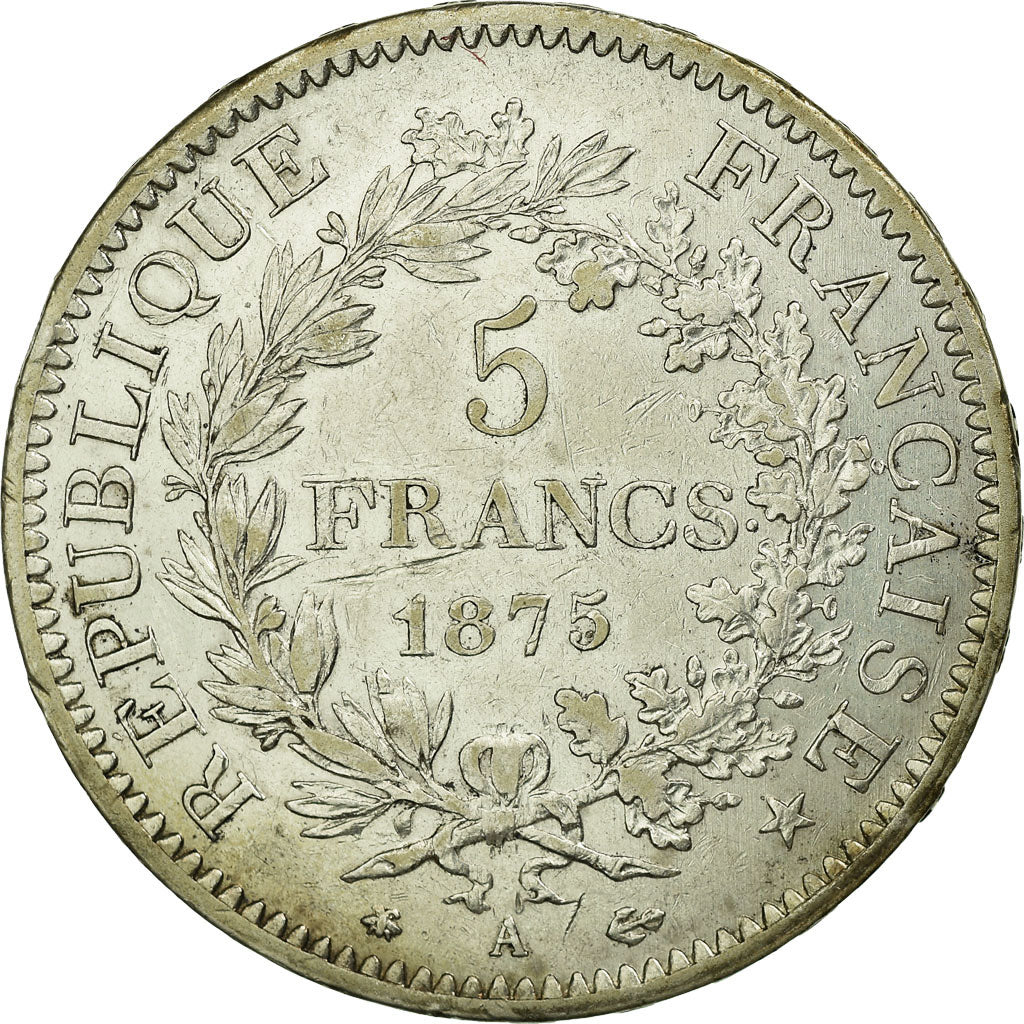 Coin, France, Hercule, 5 Francs, 1875, Paris, AU(50-53), Silver, KM:820.1