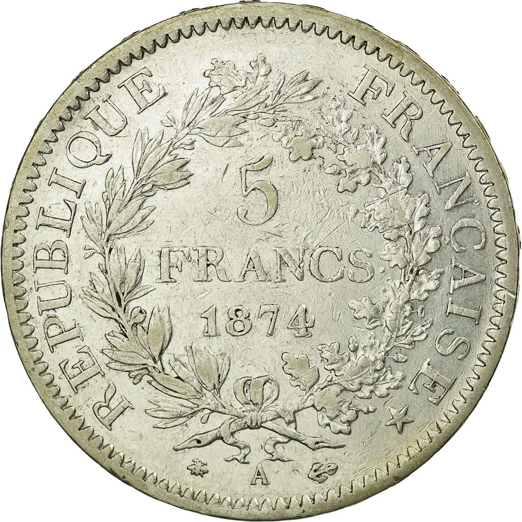 Coin, France, Hercule, 5 Francs, 1874, Paris, AU(50-53), Silver, KM:820.1