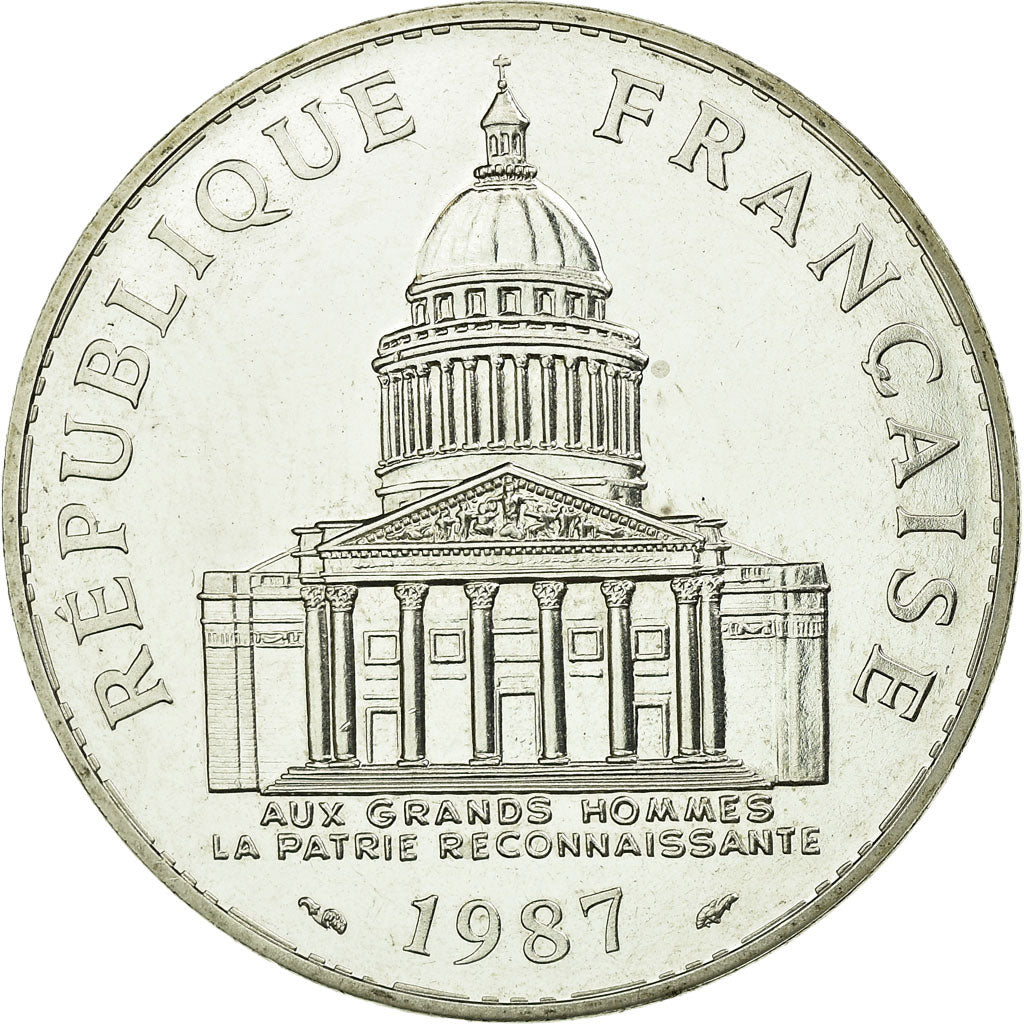 Moneta, Francia, Panthéon, 100 Francs, 1987, Paris, FDC, Argento, KM:951.1