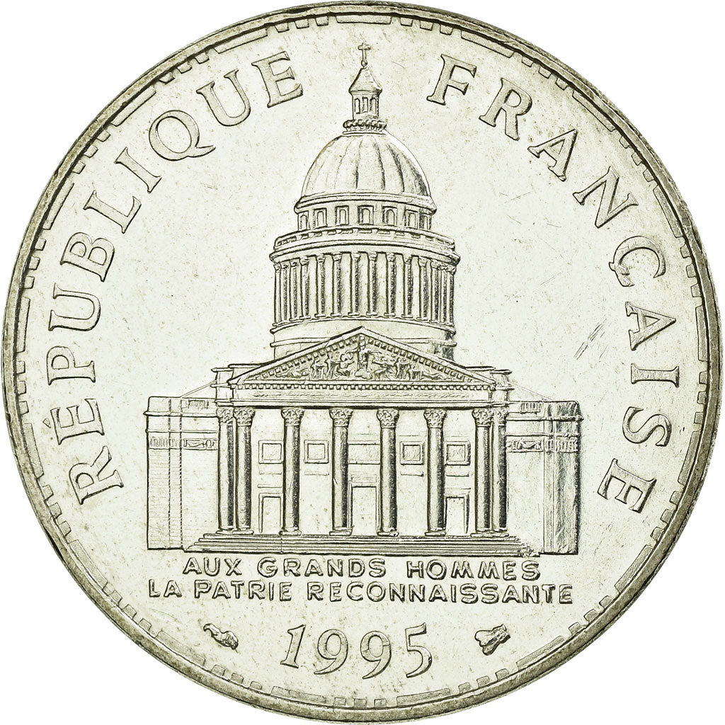Moneta, Francja, Panthéon, 100 Francs, 1995, Paris, MS(65-70), Srebro