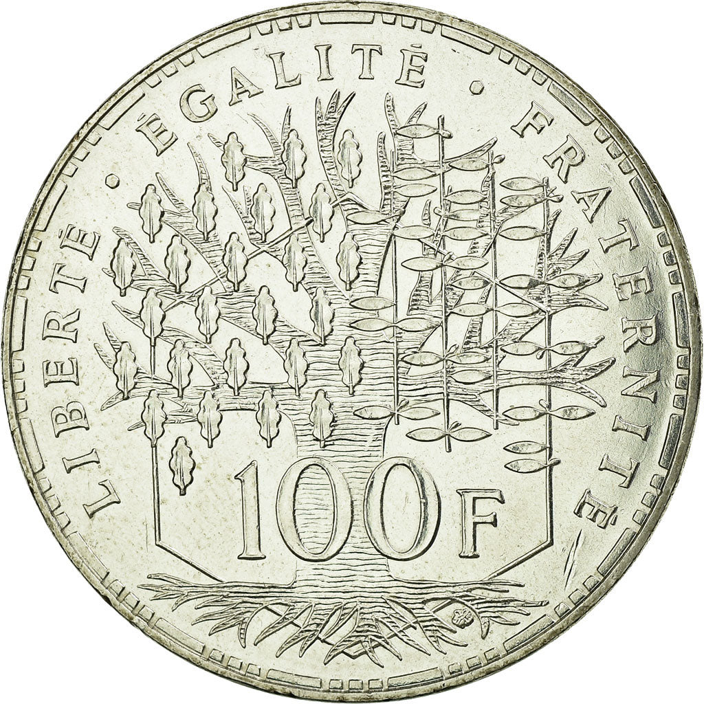 Moneta, Francja, Panthéon, 100 Francs, 1995, Paris, MS(65-70), Srebro