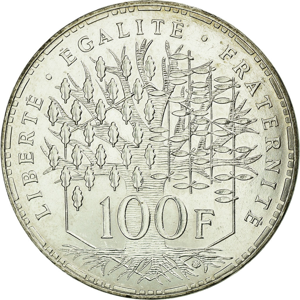 Moneta, Francia, Panthéon, 100 Francs, 1991, Paris, FDC, Argento, KM:951.1