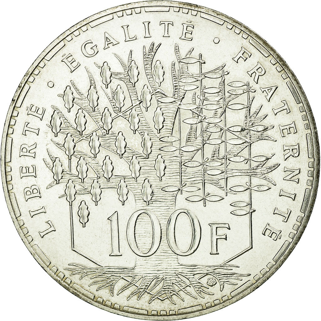Coin, France, Panthéon, 100 Francs, 1990, Paris, MS(65-70), Silver, KM:951.1