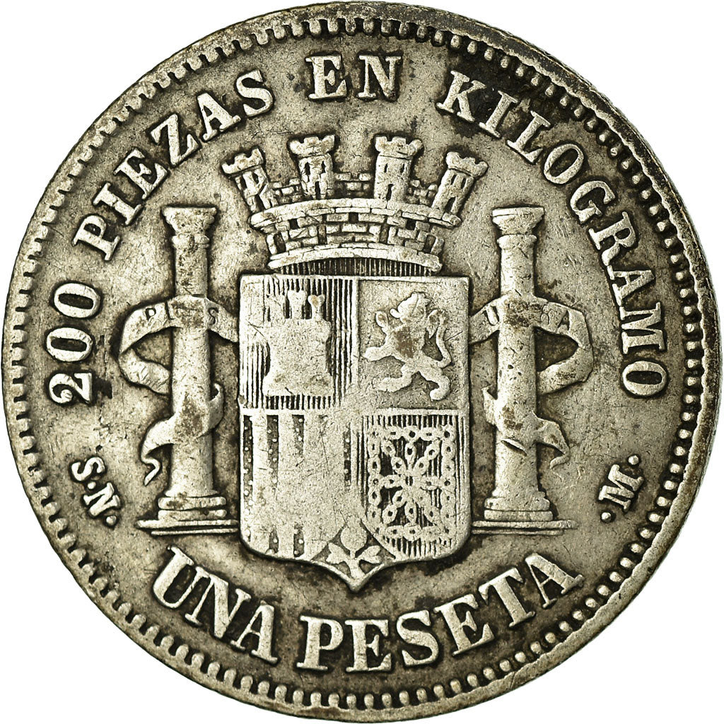 Coin, Spain, Provisional Government, Peseta, 1870, Madrid, VF(30-35), Silver