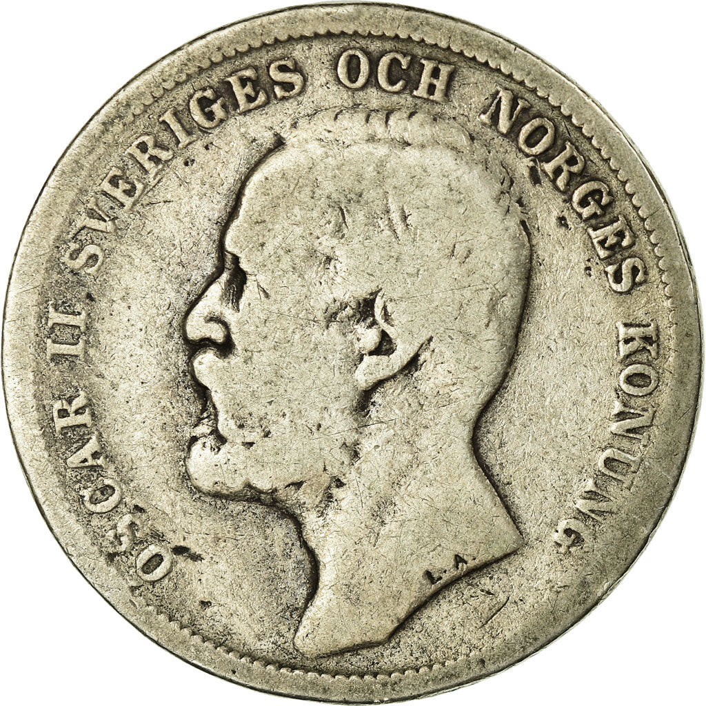 Coin, Sweden, Oscar II, Krona, 1890, VF(20-25), Silver, KM:760
