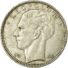 Coin, Belgium, 20 Francs, 20 Frank, 1935, EF(40-45), Silver, KM:105