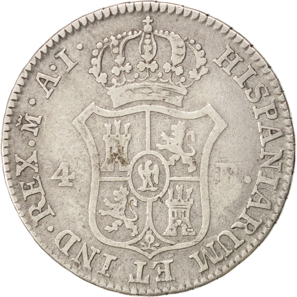 SPAIN, 4 Reales, 1810, Madrid, KM #540.1, VF(30-35), Silver, 5.72