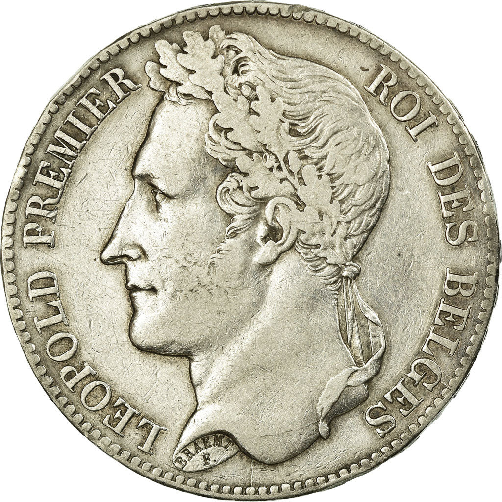 Moneta, Belgia, Leopold I, 5 Francs, 5 Frank, 1848, VF(30-35), Srebro, KM:3.2