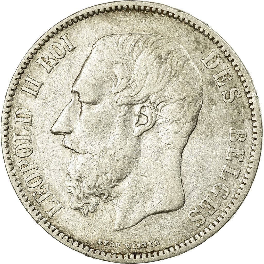 Coin, Belgium, Leopold II, 5 Francs, 5 Frank, 1868, VF(30-35), Silver, KM:24