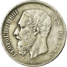 Münze, Belgien, Leopold II, 5 Francs, 5 Frank, 1870, SS, Silber, KM:24