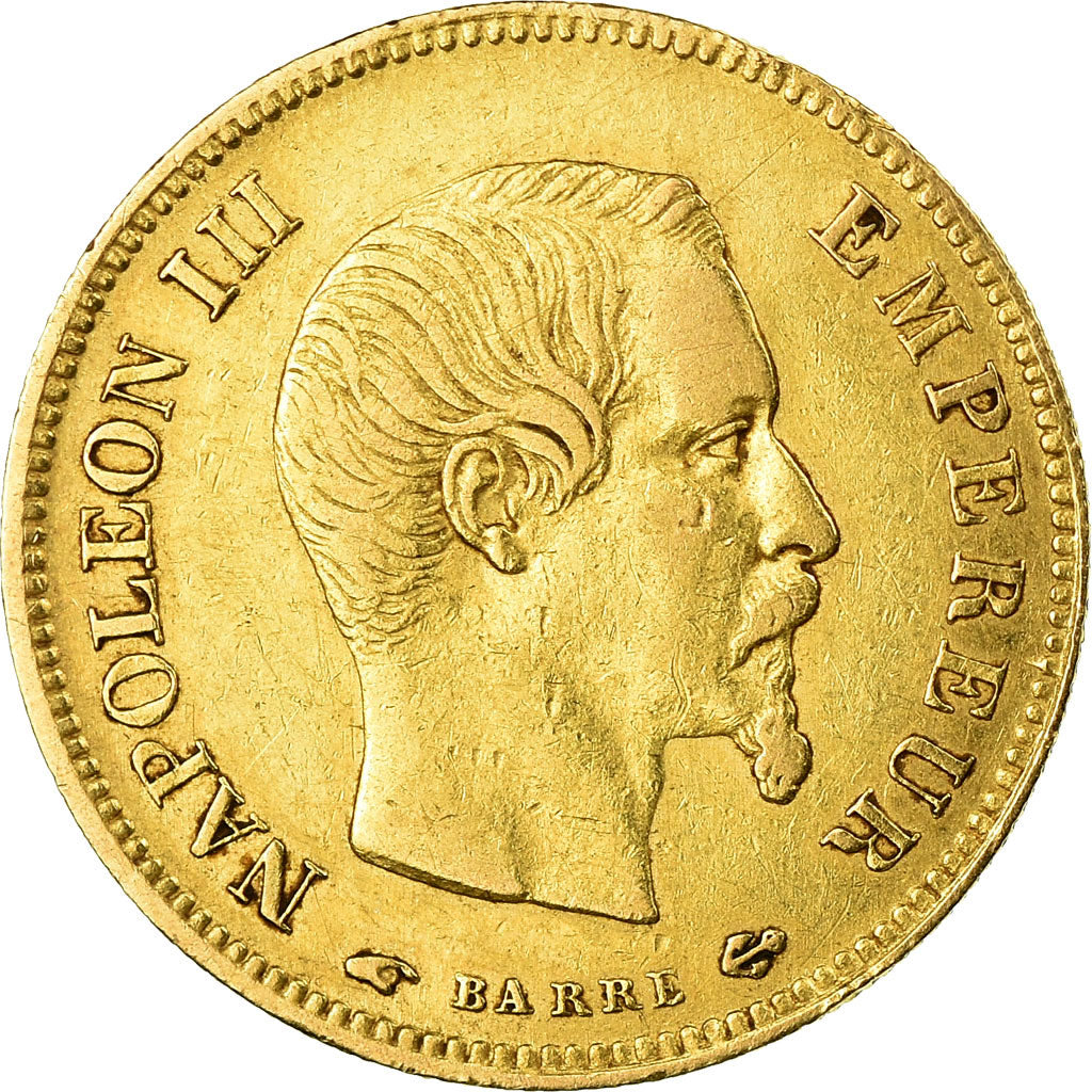 Moneta, Francia, Napoleon III, 10 Francs, 1858, Paris, BB, Oro, KM 784.3