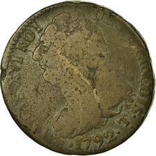 Coin, France, 2 sols françois,1792, Nantes, F(12-15), Bronze,KM 603.15