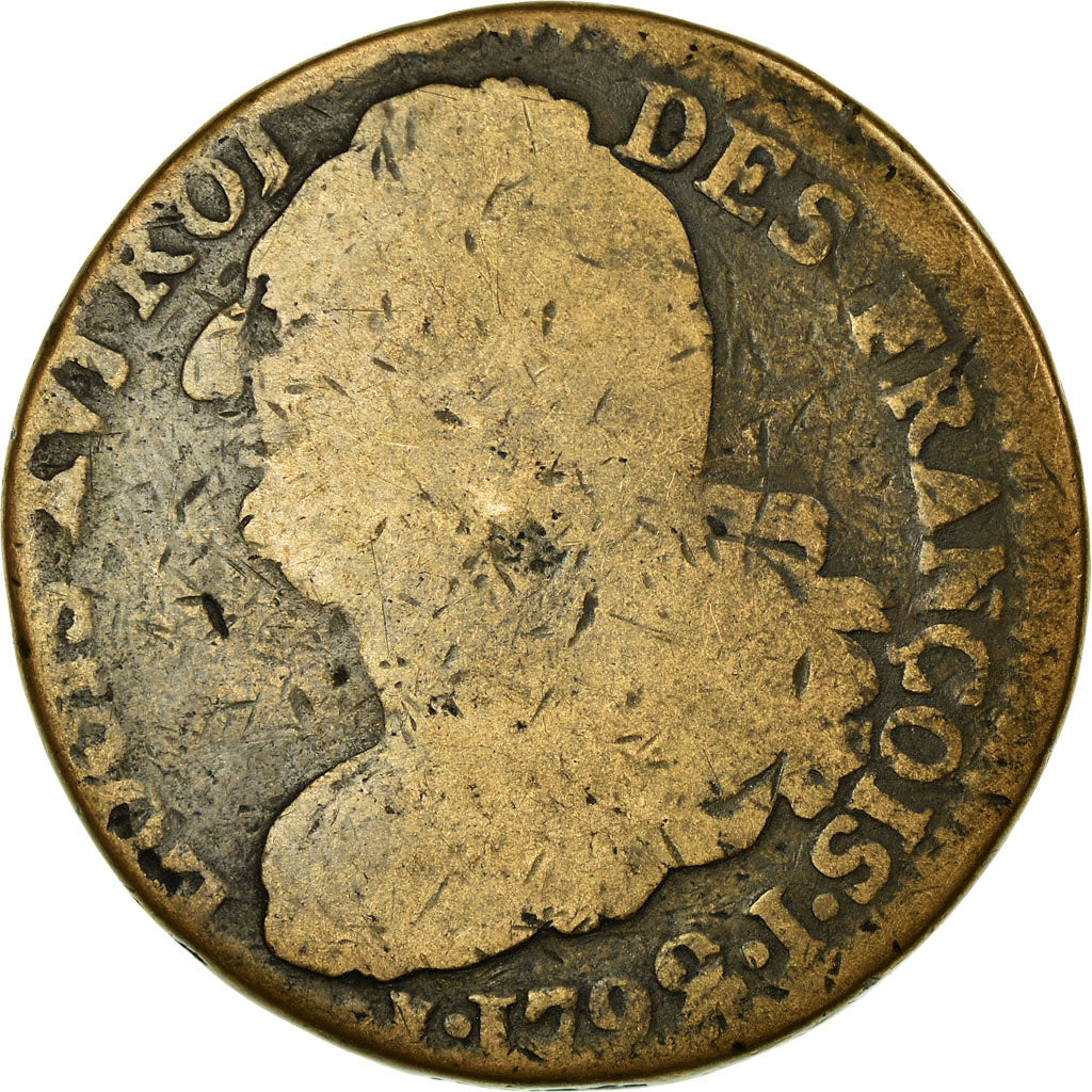 Moneta, Francia, 2 sols françois, 1792, Limoges, B+, Bronzo, KM:603.7