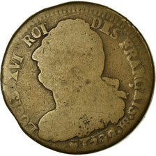 Moneta, Francja, 2 sols français, 2 Sols, 1792, Strasbourg, F(12-15), Bronze
