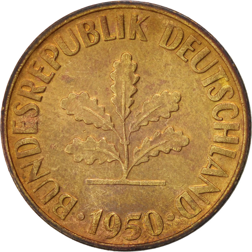 Allemagne, République Fédérale, 10 Pfennig 1950 G (Karlsruhe), KM 108