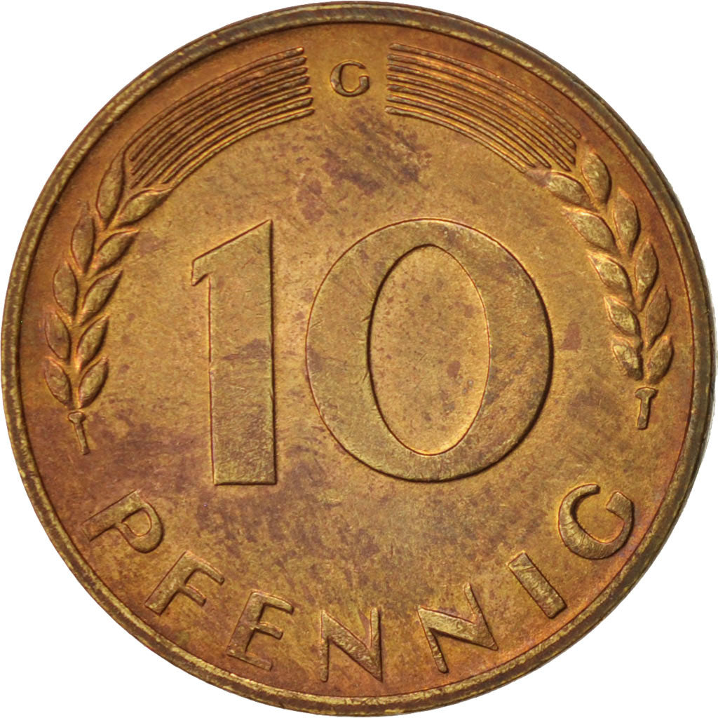 Allemagne, République Fédérale, 10 Pfennig 1950 G (Karlsruhe), KM 108