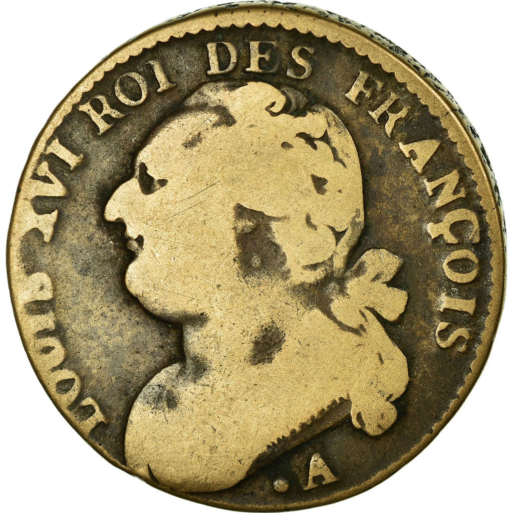 Coin, France, 12 deniers françois, 1791, Paris, F(12-15), Bronze, KM 600.1
