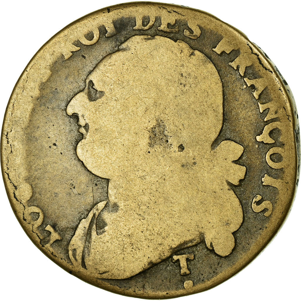 Monnaie, France, Louis XVI, 12 Deniers, 1792, Saumur, B+, mdc, Gadoury 15