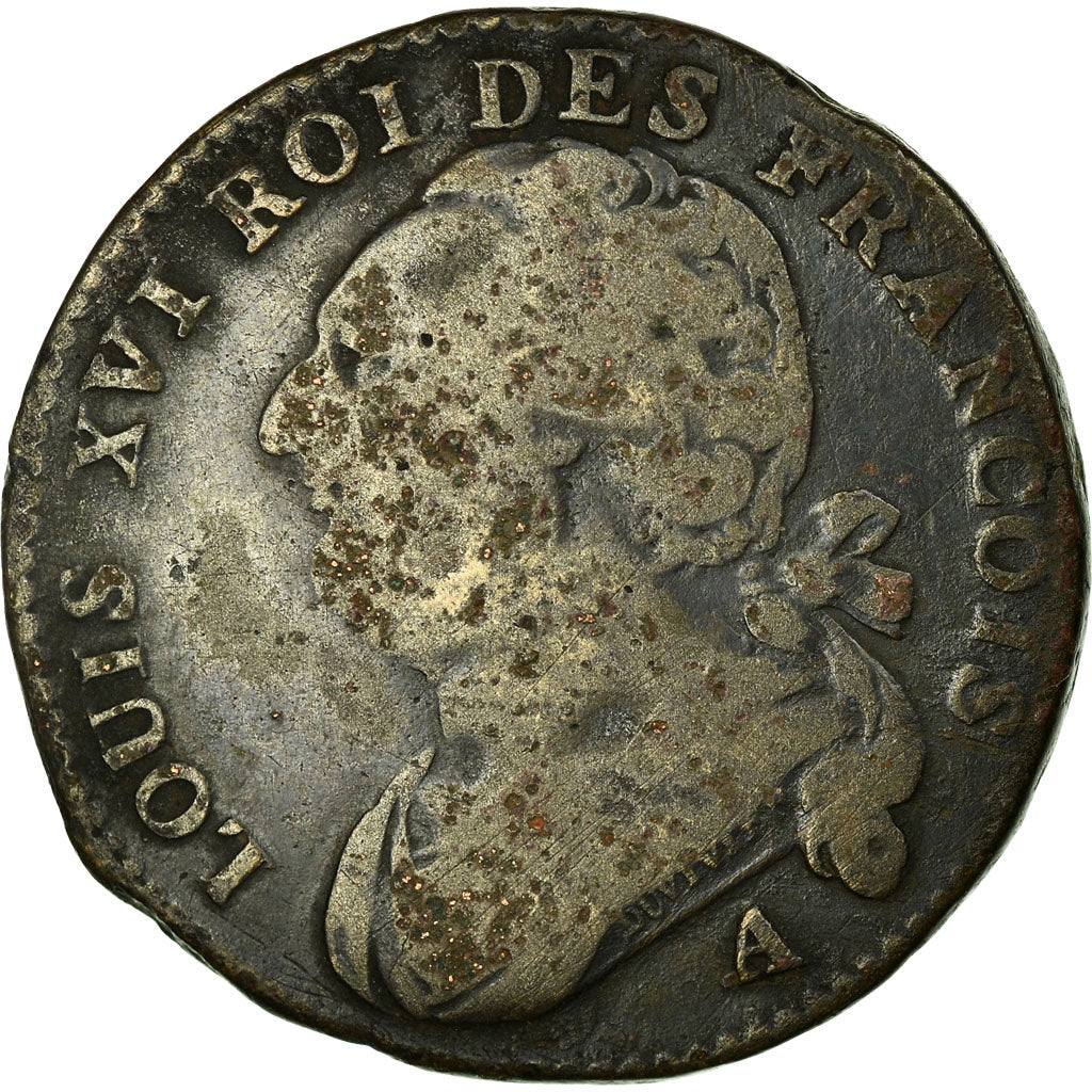 Munten, Frankrijk, 12 deniers françois, 1791, Paris, FR, Bronze, KM 600.1