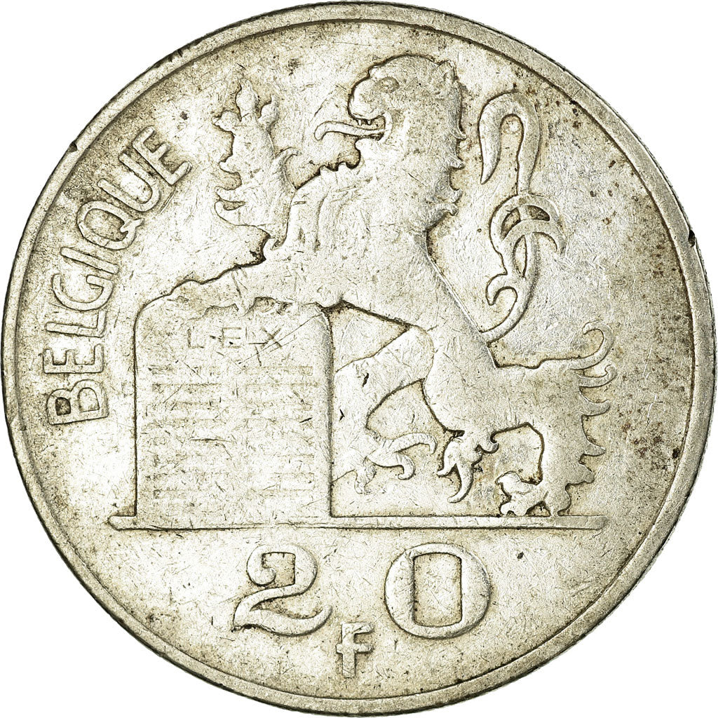 Coin, Belgium, 20 Francs, 20 Frank, 1950, EF(40-45), Silver, KM:140.1