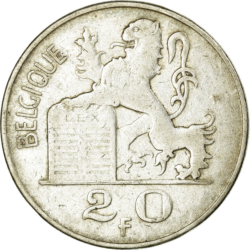 Coin, Belgium, 20 Francs, 20 Frank, 1950, EF(40-45), Silver, KM:140.1