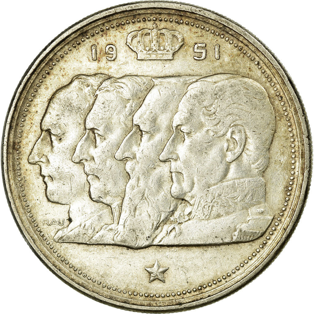 Coin, Belgium, 100 Francs, 100 Frank, 1951, EF(40-45), Silver, KM:139.1
