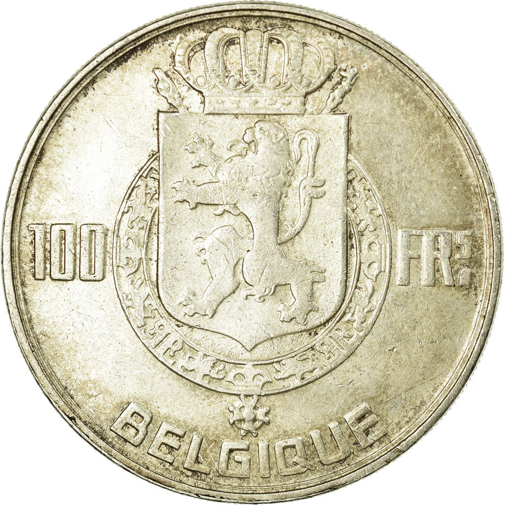 Coin, Belgium, 100 Francs, 100 Frank, 1949, AU(50-53), Silver, KM:138.1