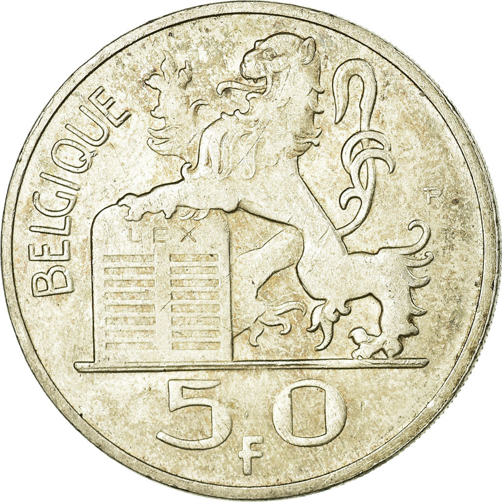 Coin, Belgium, 50 Francs, 50 Frank, 1948, EF(40-45), Silver, KM:136.1