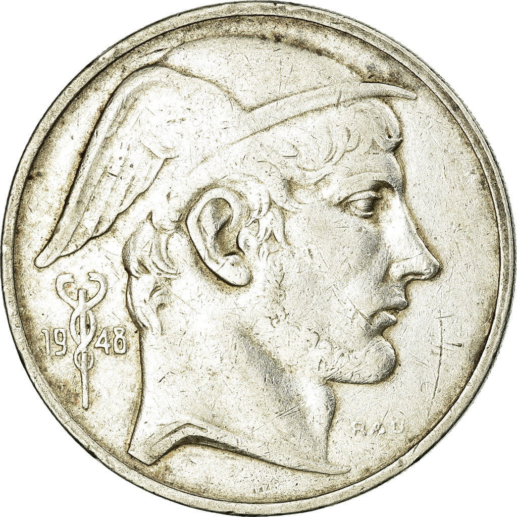 Coin, Belgium, 50 Francs, 50 Frank, 1948, EF(40-45), Silver, KM:137
