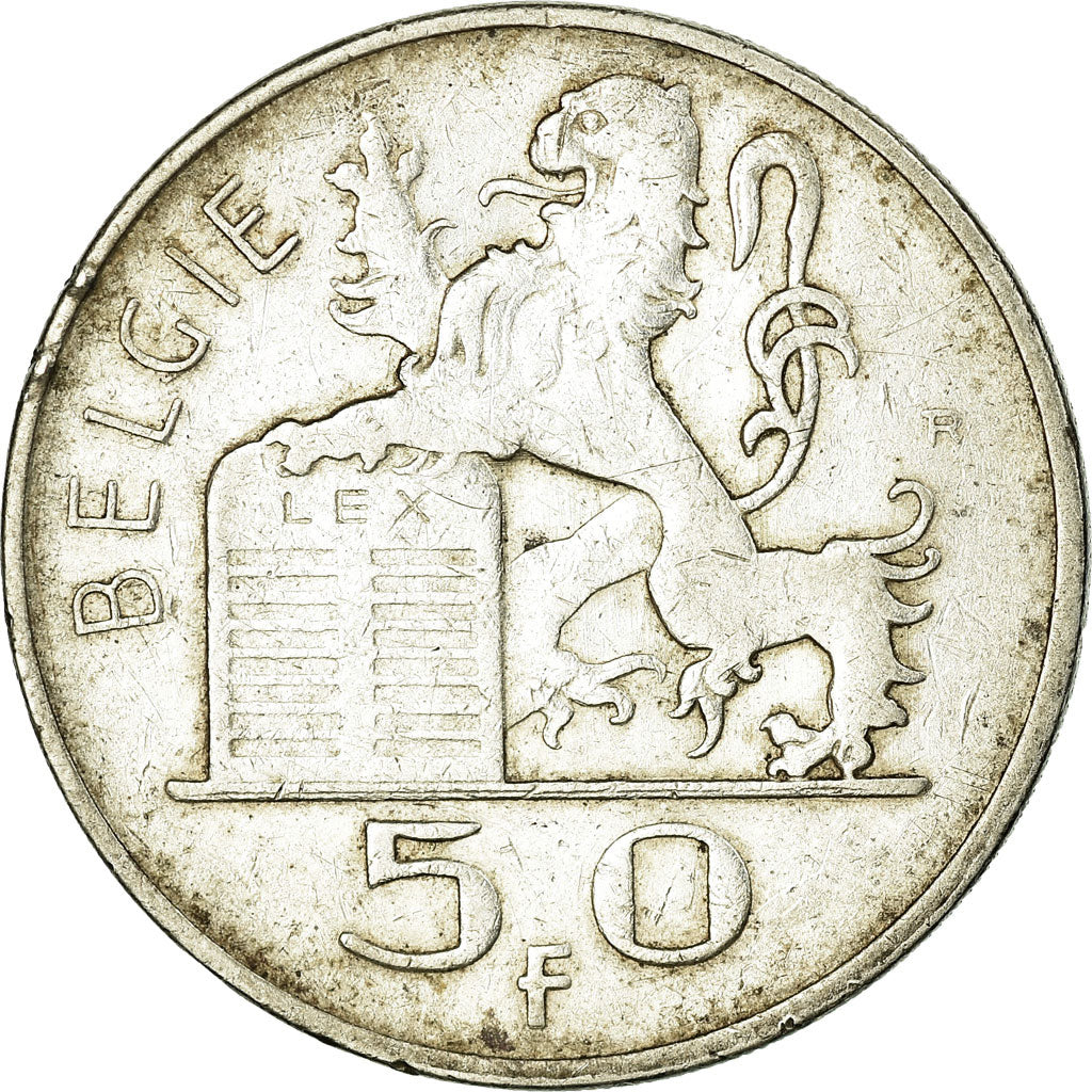 Coin, Belgium, 50 Francs, 50 Frank, 1948, EF(40-45), Silver, KM:137