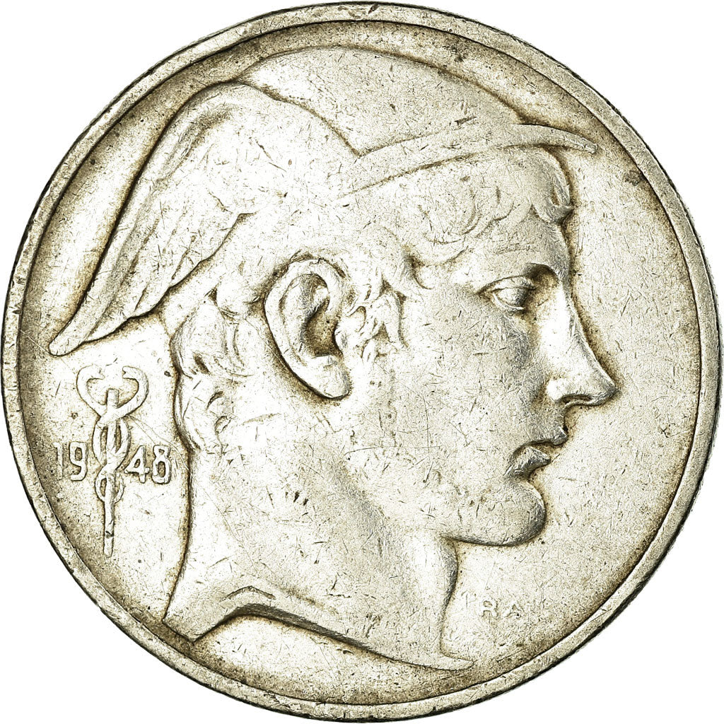 Coin, Belgium, 50 Francs, 50 Frank, 1948, EF(40-45), Silver, KM:137