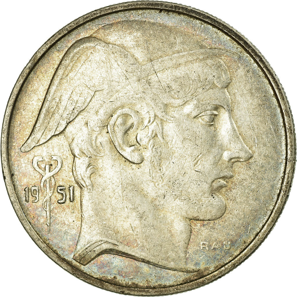 Coin, Belgium, 20 Francs, 20 Frank, 1951, EF(40-45), Silver, KM:141.1