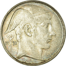 Coin, Belgium, 20 Francs, 20 Frank, 1951, EF(40-45), Silver, KM:141.1