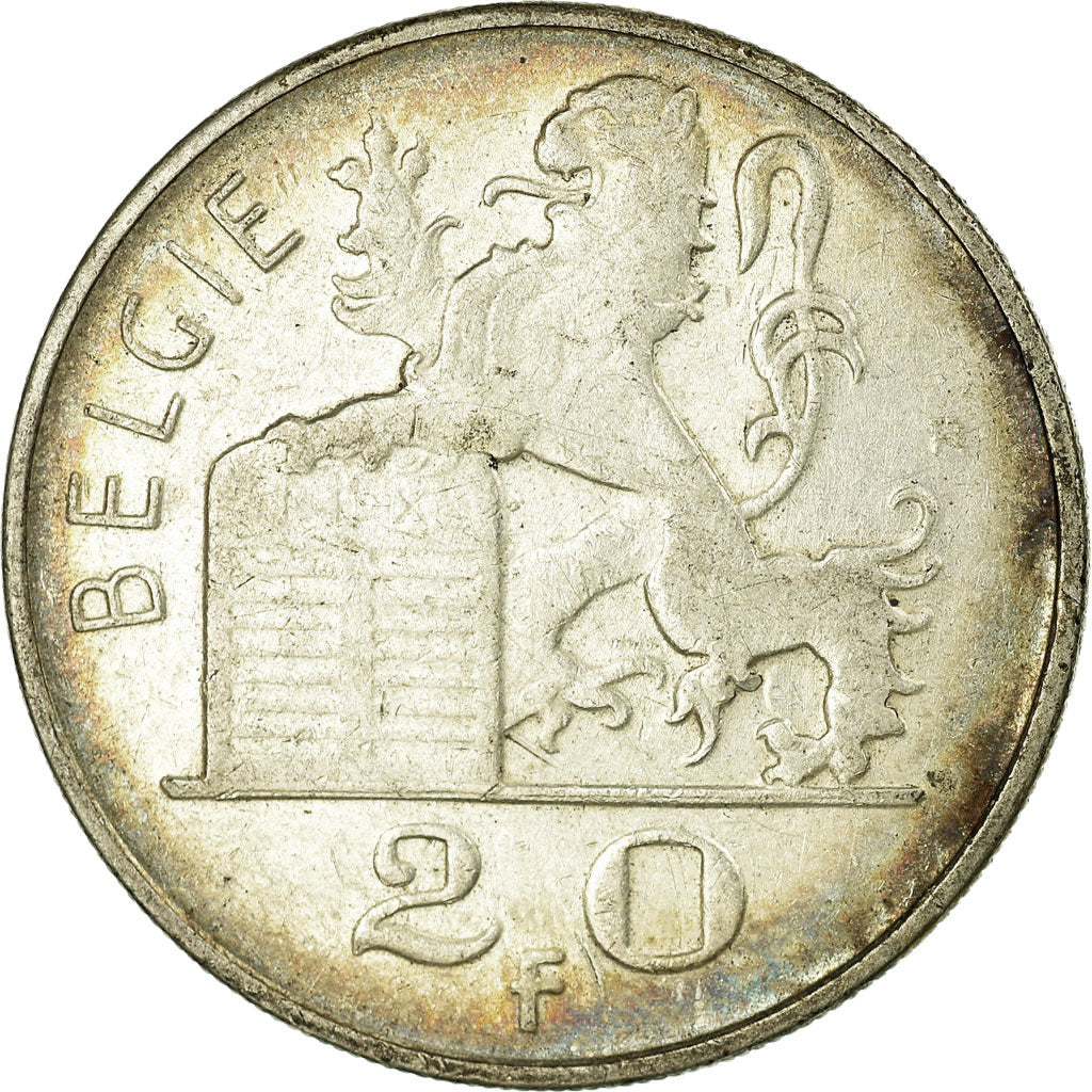 Coin, Belgium, 20 Francs, 20 Frank, 1951, EF(40-45), Silver, KM:141.1