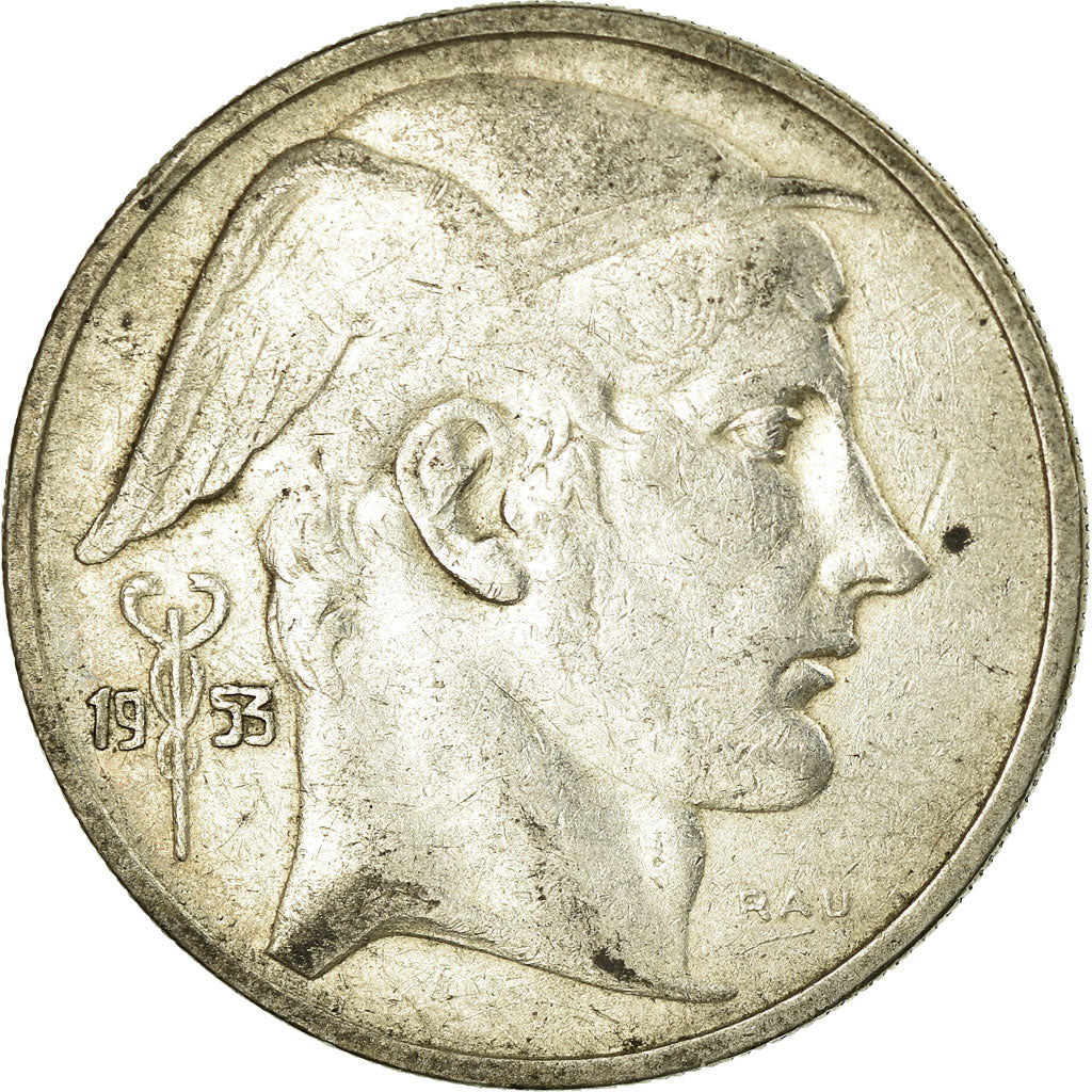 Coin, Belgium, 20 Francs, 20 Frank, 1953, EF(40-45), Silver, KM:140.1