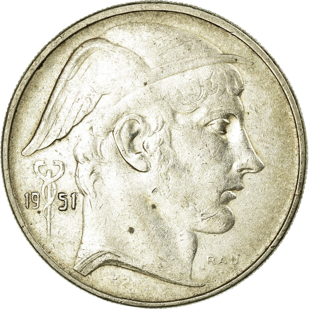 Coin, Belgium, 20 Francs, 20 Frank, 1951, EF(40-45), Silver, KM:141.1
