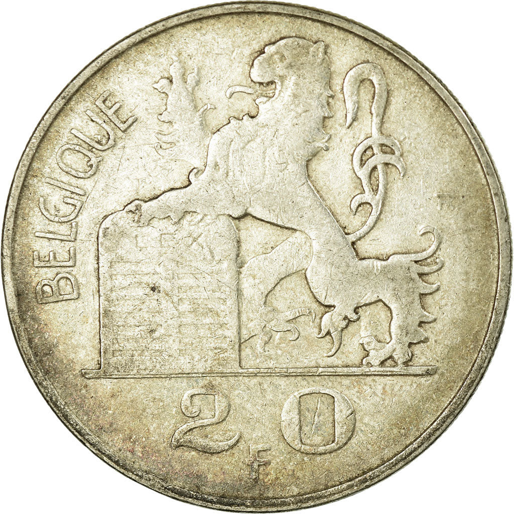 Coin, Belgium, 20 Francs, 20 Frank, 1949, EF(40-45), Silver, KM:140.1