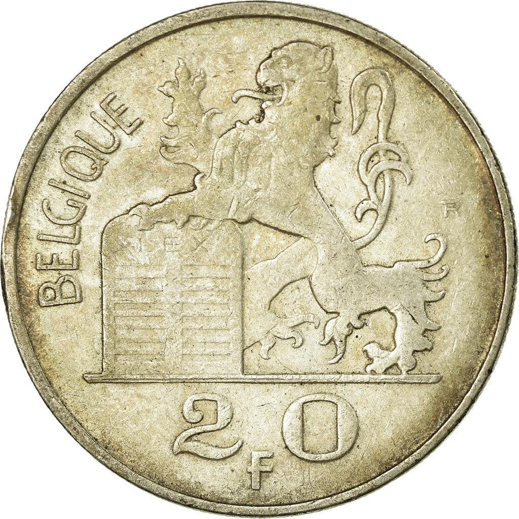 Coin, Belgium, 20 Francs, 20 Frank, 1950, EF(40-45), Silver, KM:140.1